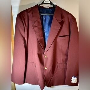 HABAND NEW WITH TAGS DRESS COAT SIZE 54RT WINE COLOR